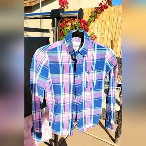 Boys Abercrombie Long Sleeve Plaid Button down Shirt